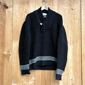 Aran Islands Ireland Chunky Knit Wool Black Sweater Sz XXL